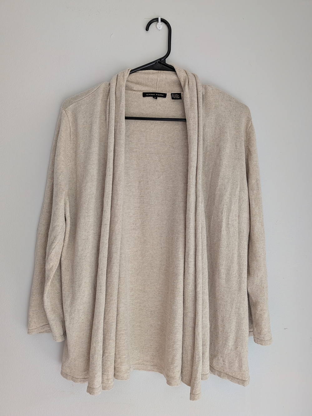 JEANNE PIERRE Open-Front Cardigan - Light Beige
